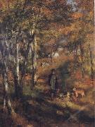 The Painter Jules Le Coeur walking his Dogs in the Forest of Fontainebleau Pierre Renoir